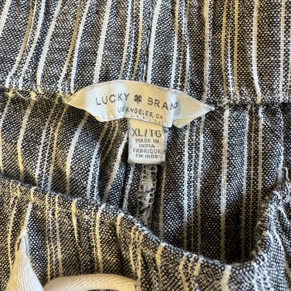 Lucky Brand Black and White Striped Trousers